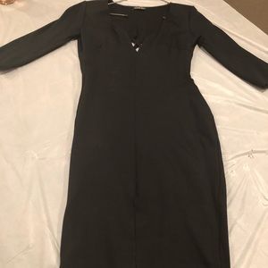 FASHION NOVA BLACK BODYCON CRISS CROSS DRESS